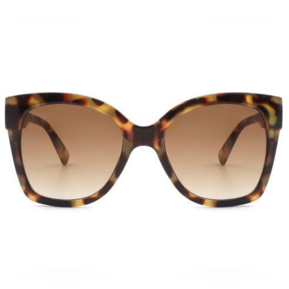 NEW Boutique Oversized Square Cat Eye Brown Tortoise Style Sunglasses Chic